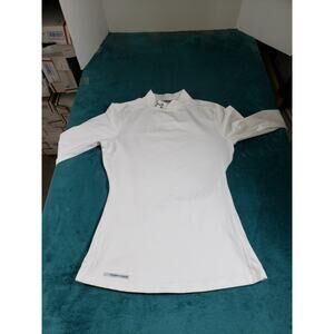 Under Armour Top Size Medium Women White ColdGear Fitted Active Athletic Running